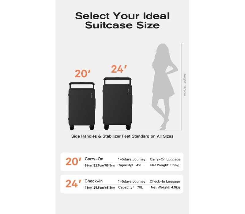 چمدان پلی کربنات استایلش بنج 24 اینچ  Bange stylish L-2119