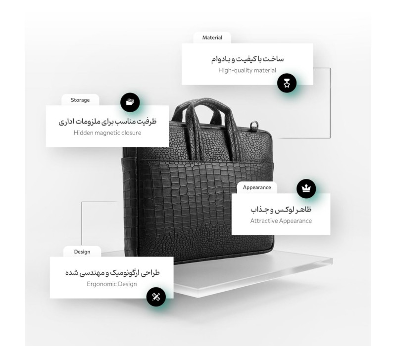 کیف چرمی پروین 13 اینچ Perwin KL25